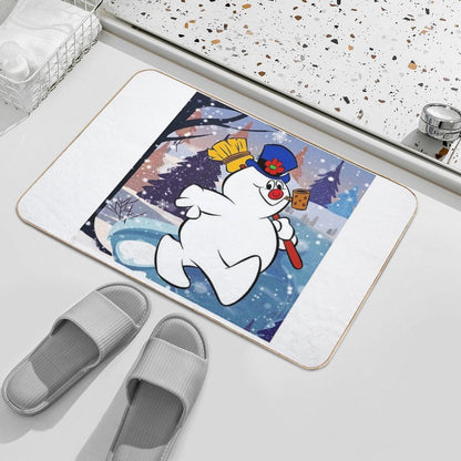 FROSTY THE SNOWMAN UNDER SNOWFLAKE Durable Bath Mat