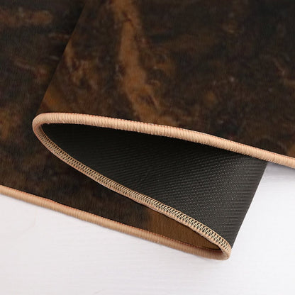 Abstract Brown & Gold Modern Geode Agate Design  Repositionable Bath Mat