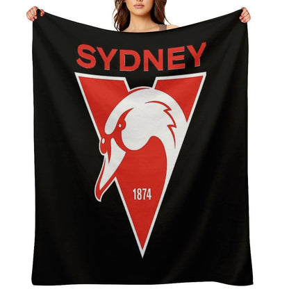 Sydney The Bloods Swans Haughty Swannies-Logo Plush Throw Blanket