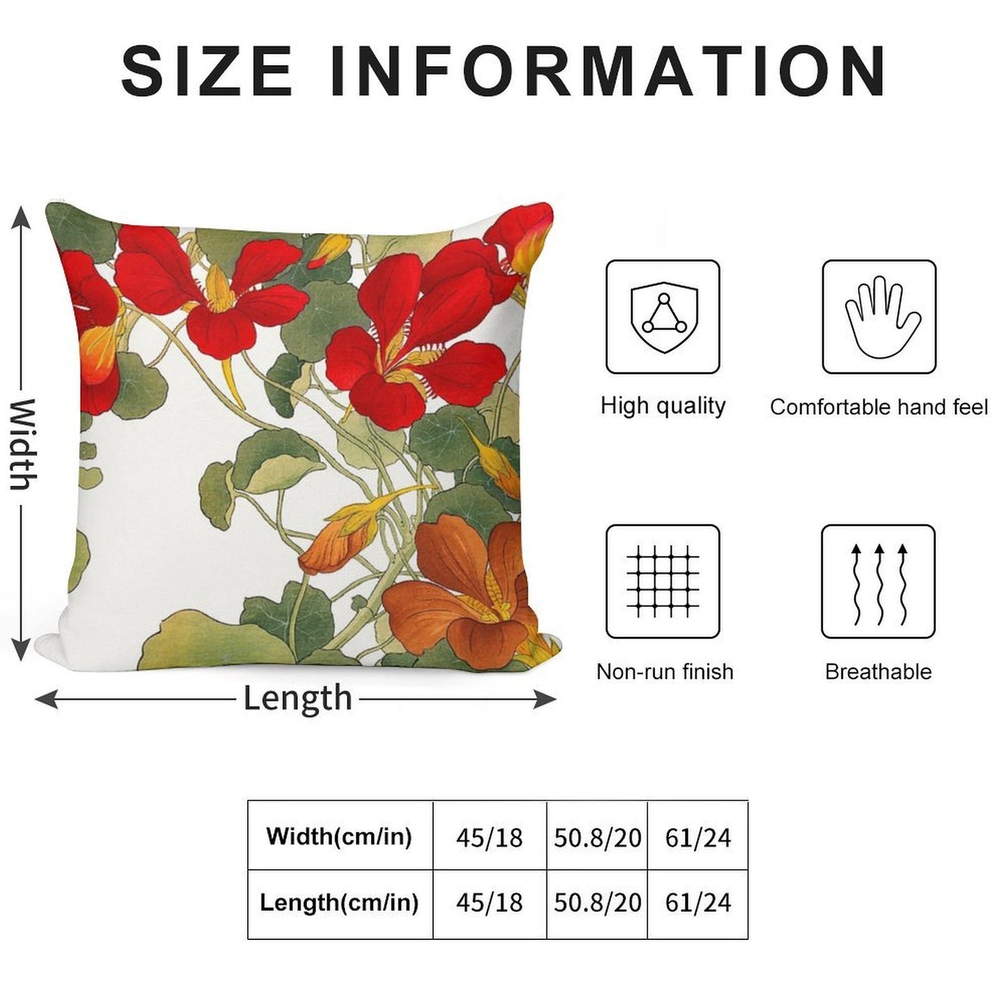 Nasturtium Flower Soft Multiple Sizes Throw Pillow