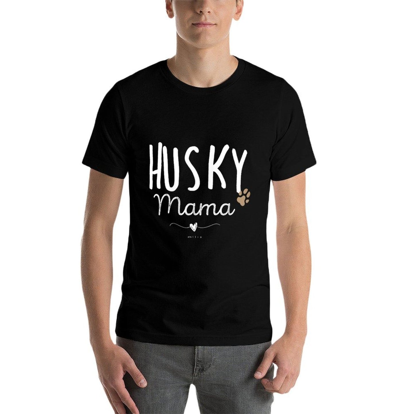 Husky Mama, Husky Mom Gifts Dog Lover Siberian Husky Mom Paw  Easy-care T-Shirt