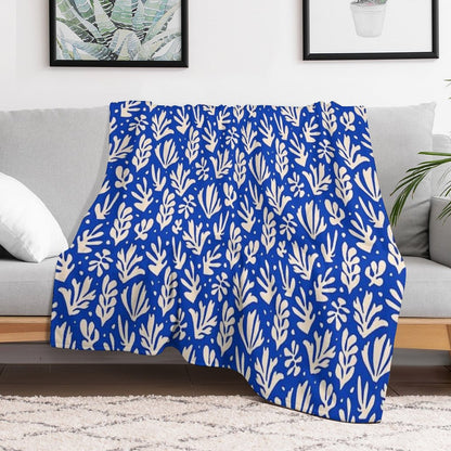 Leaves Pattern Plants Inspired by Henri Matisse Machine-washable Throw Blanket