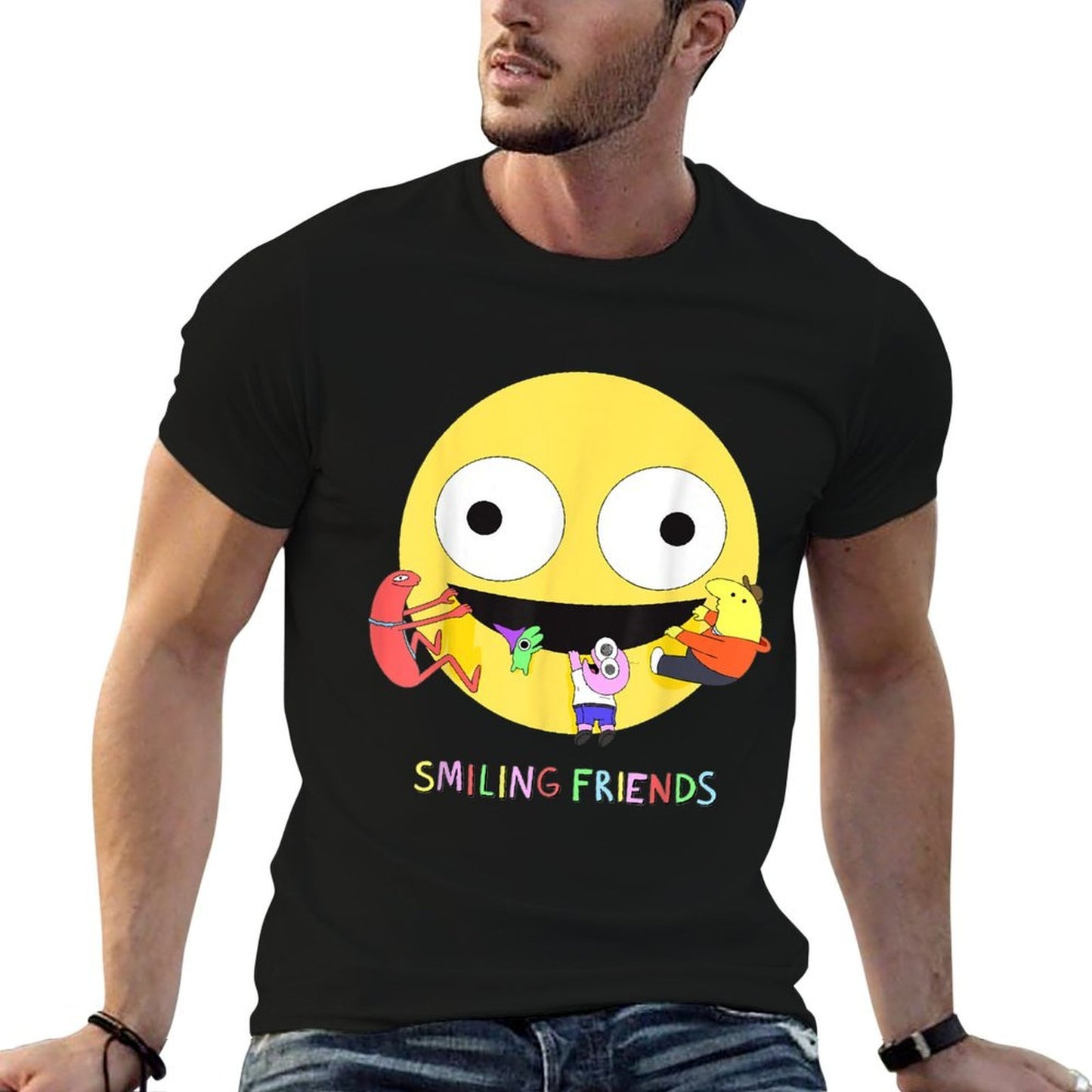 Smiling Friends  Rolled Sleeves T-Shirt