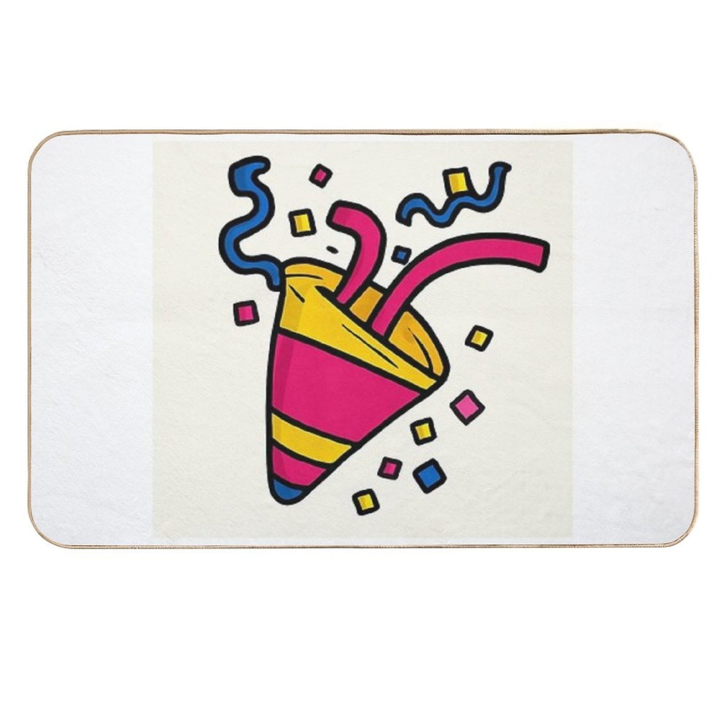 Party Pop – Colorful Confetti Design by Efi  Easy To Clean Bath Mat