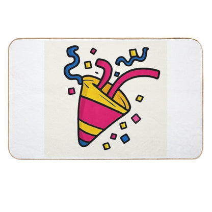 Party Pop – Colorful Confetti Design by Efi  Easy To Clean Bath Mat