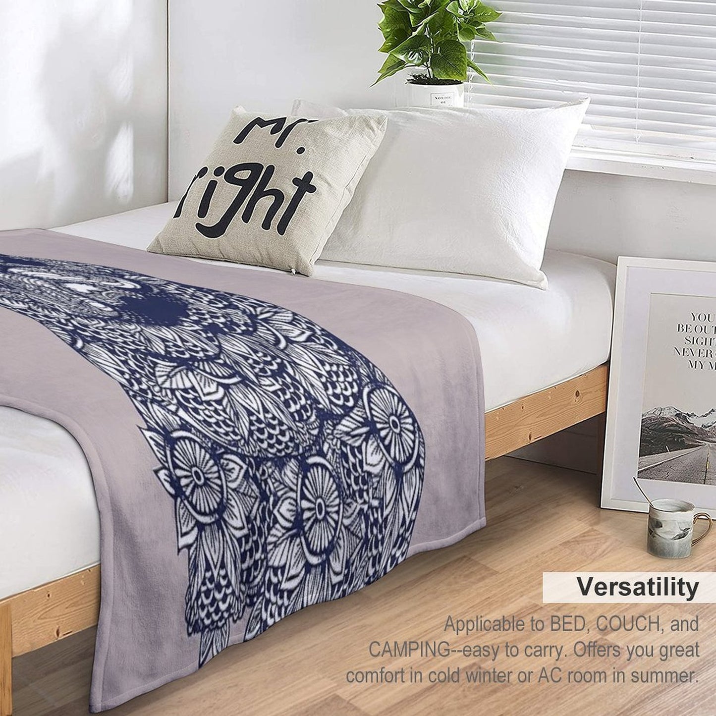 Mandala of Pug Wrinkle-free Throw Blanket