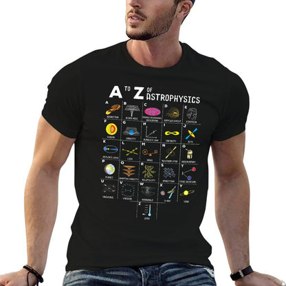 A to Z Funny Astronomy Lovers Astrophysics Astronomers  Wrinkle-resistant T-Shirt