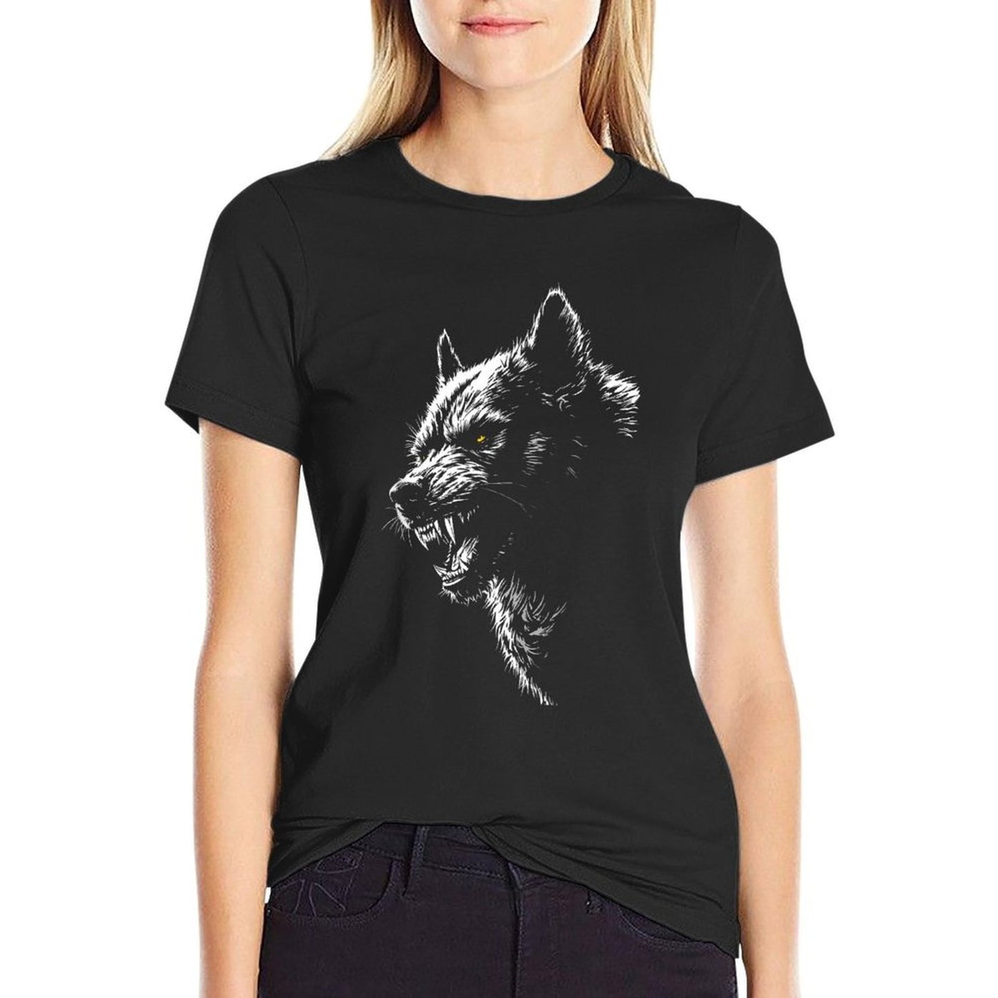 Wild Angry Stray Dog Streetwear  High-quality Stitching T-Shirt