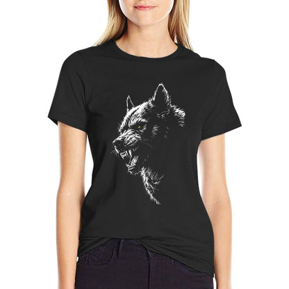 Wild Angry Stray Dog Streetwear  High-quality Stitching T-Shirt