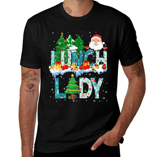 Lunch Lady Christmas Tree Santa Matching Xmas Lunch Lady  Moisture-wicking T-Shirt