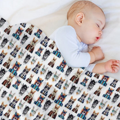 Cool Cat Chronicles Pattern 4 Plush Throw Blanket