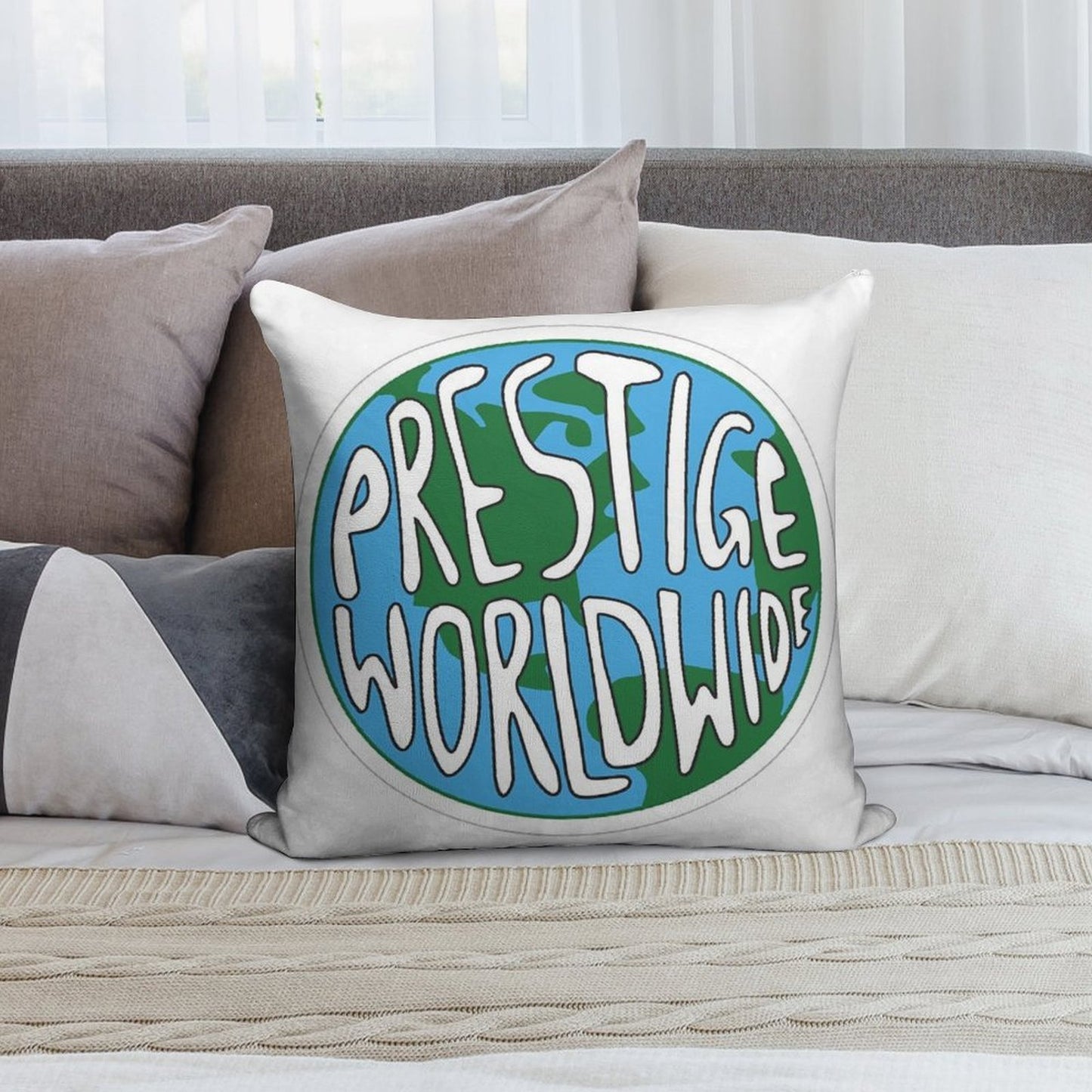 Prestige Wordwide Soft Hidden Zipper Throw Pillow