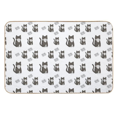 Newspaper And Newspaper  Repositionable Bath Mat