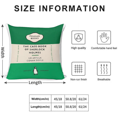 Penguin Book SH Design Soft Hidden Zipper Throw Pillow