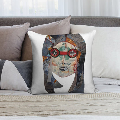 Plastic Bag Portrait, Wanted Superwoman Soft High-Density Material Throw Pillow