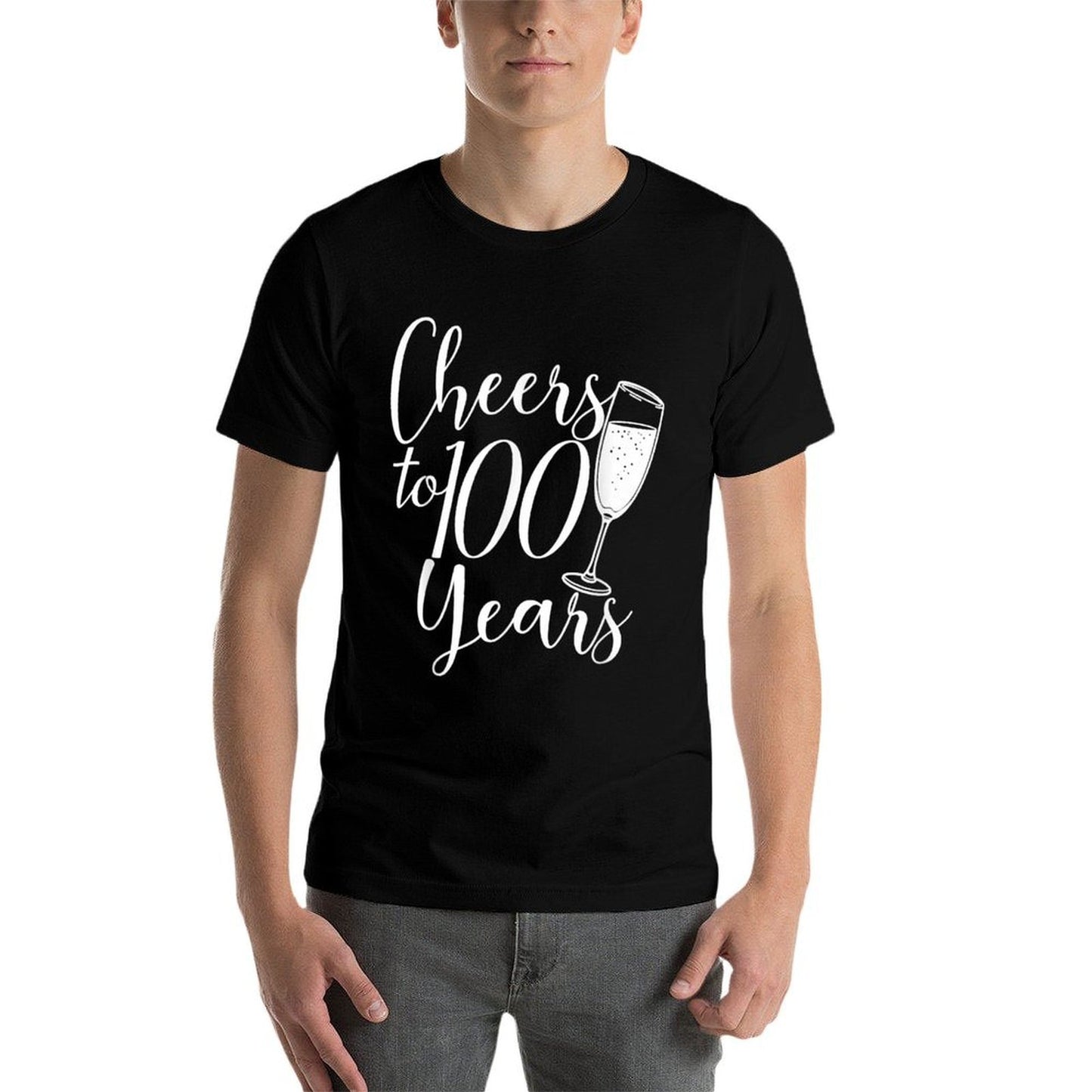 Cheers To 100 Years Anniversary For Women Her 100th Birthday  Easy-care T-Shirt