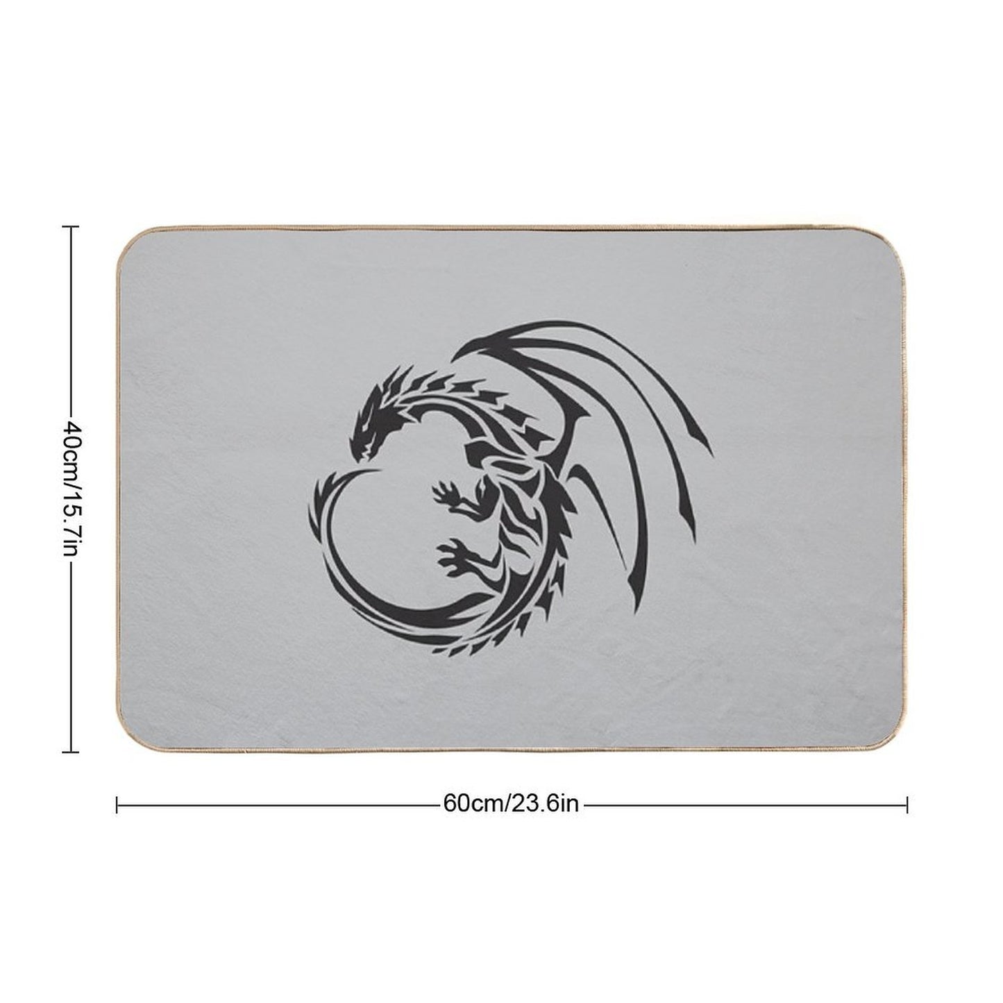 Color Art Black Dragon  Easy Maintenance Bath Mat