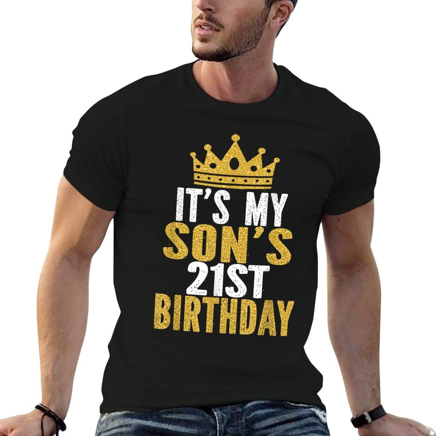 It's My Son's 21st Birthday 21 Years Old Male  Stretchy T-Shirt