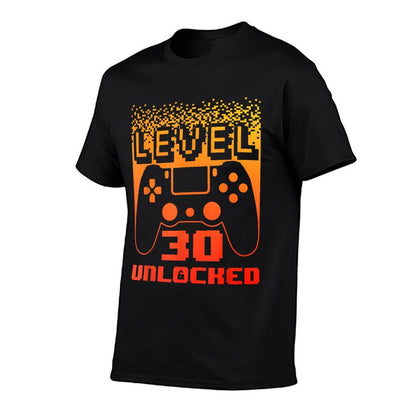 30th Birthday For Men Level 30 Unlocked Gamer 30 Year Old  Durable T-Shirt
