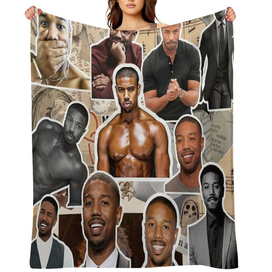 Michael B Jordan Photo Collage All-season Throw Blanket