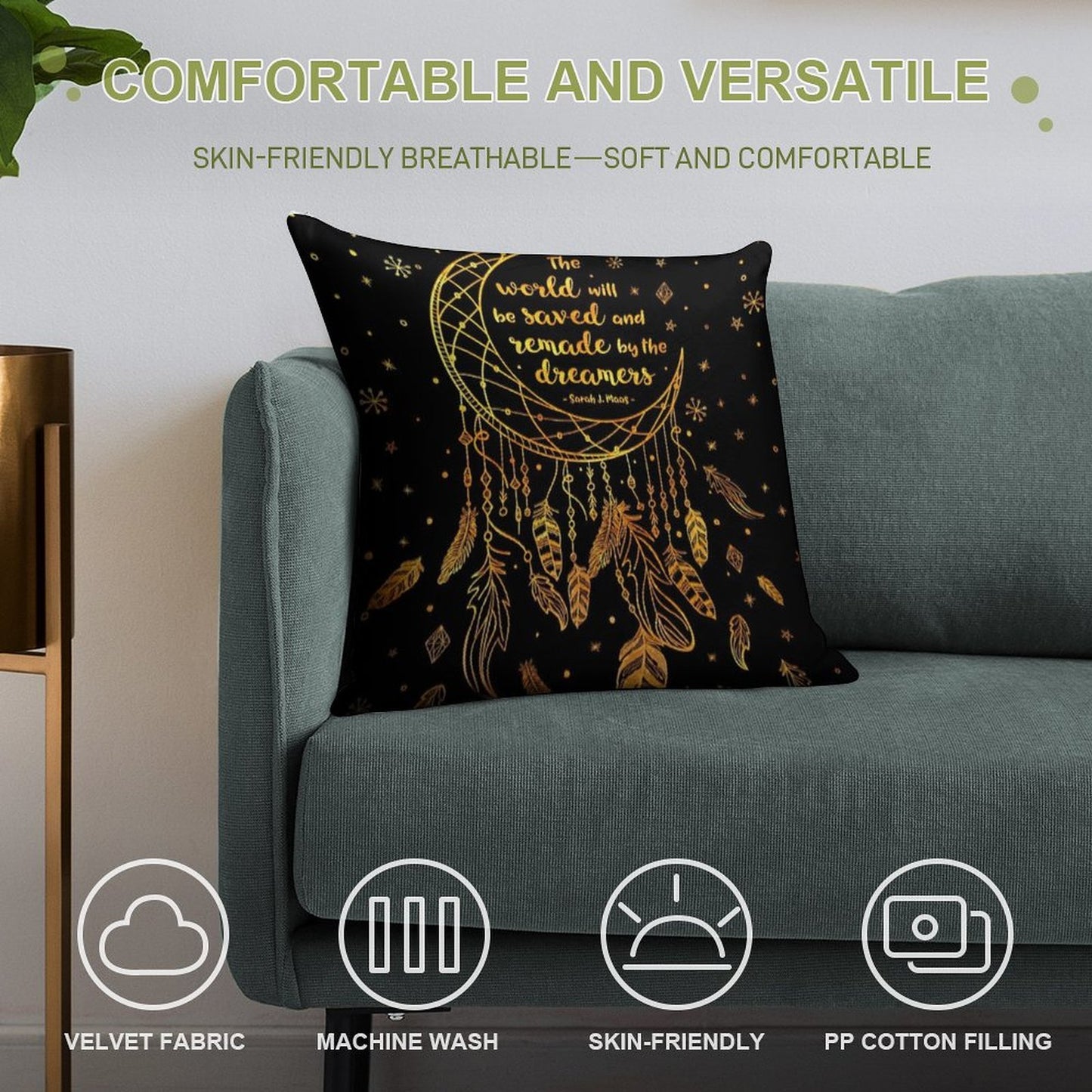 Saved And Remade - Gold Soft Skin-Friendly Throw Pillow