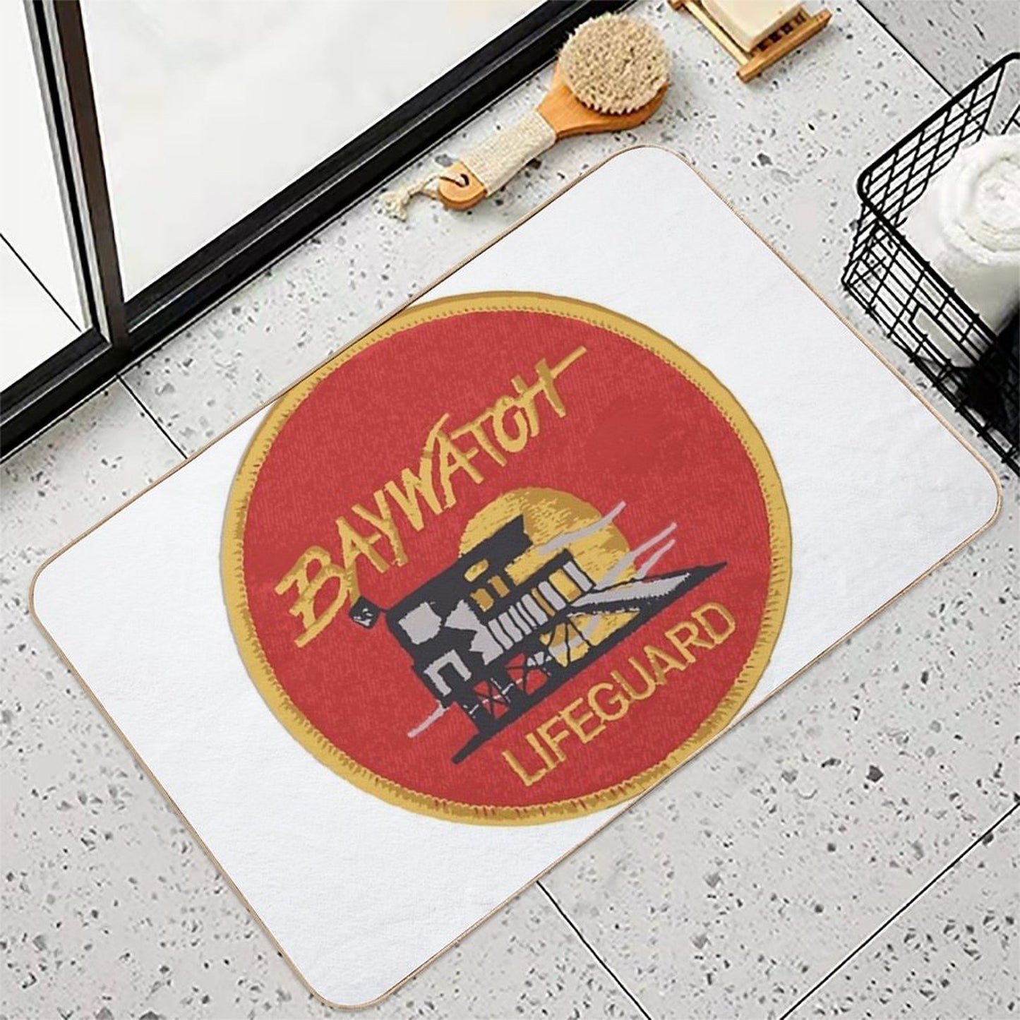 Baywatch Badge - Uniform  Stain-Proof Bath Mat