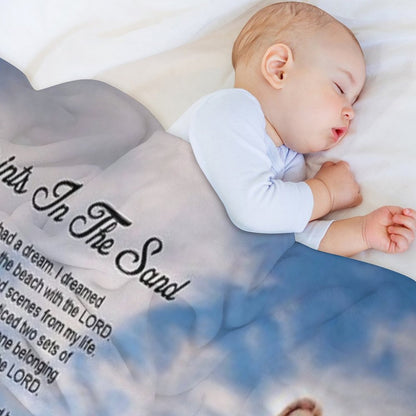 Footprints in The Sand Compact Throw Blanket