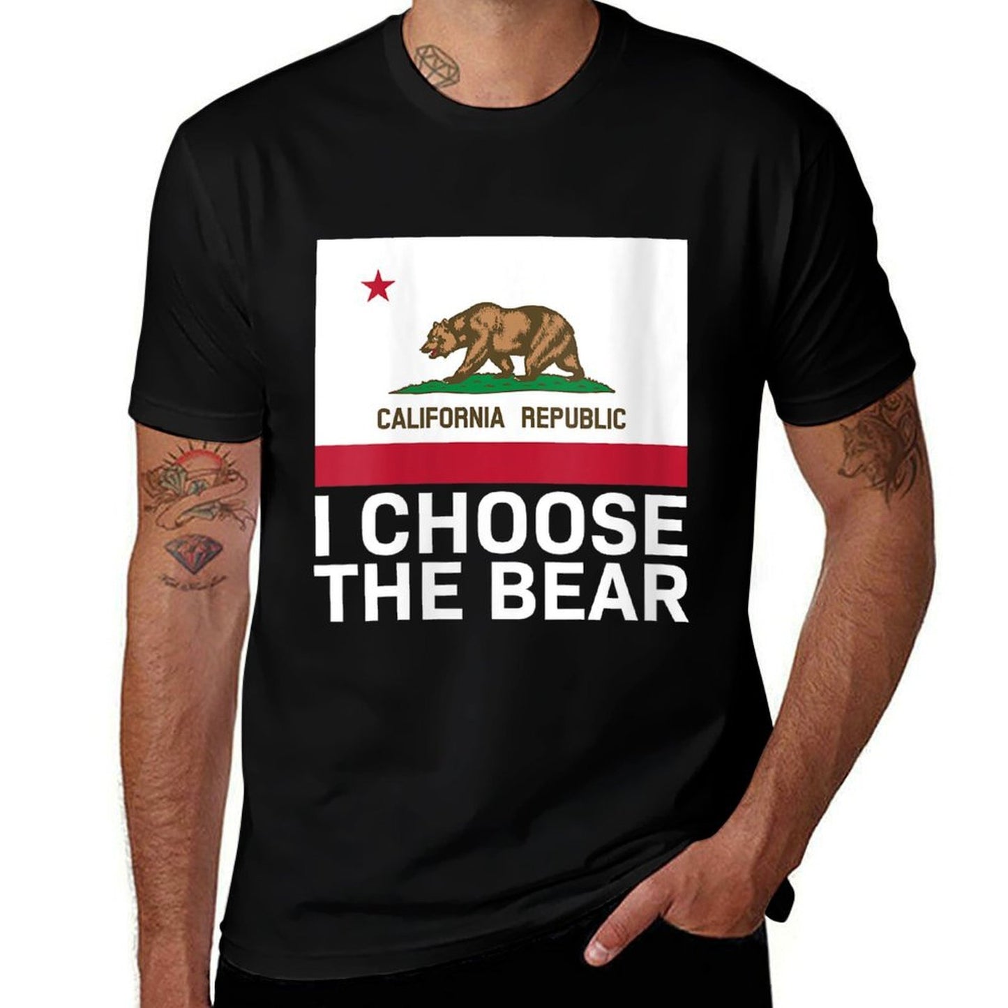 Womens California I Choose The Bear  Tagless Design T-Shirt