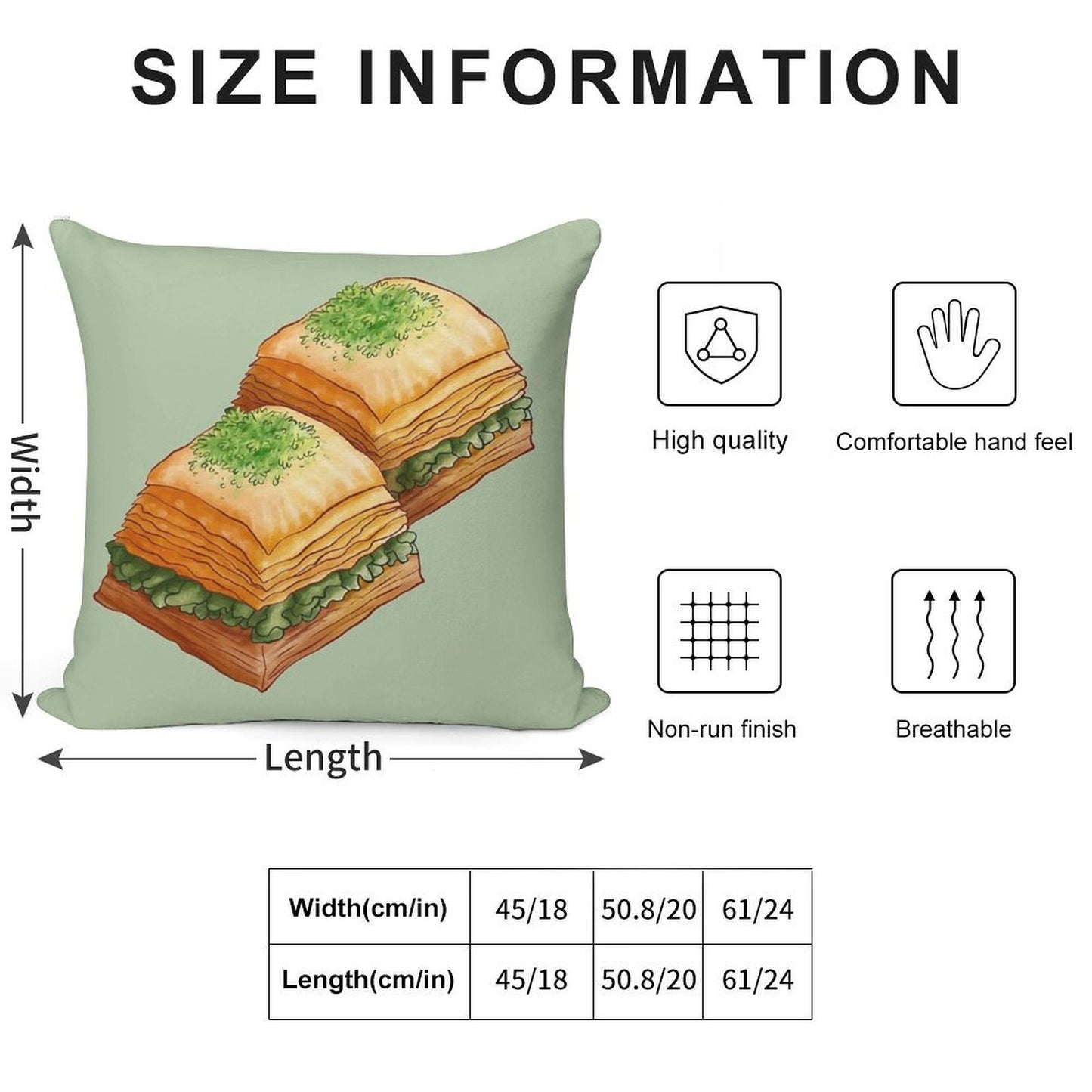 Pistachio Baklava Soft Warmth Comfort Throw Pillow