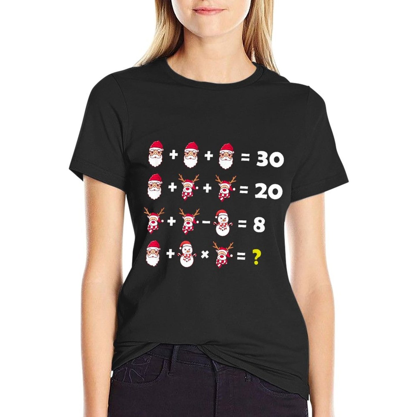 Christmas Math Quiz Teacher - Equation Math Teacher  Graphic-printed T-Shirt