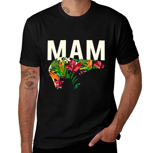 Mam Mom Mother&#39;s Day Mommy Mom Bear Floral Pattern  Versatile T-Shirt