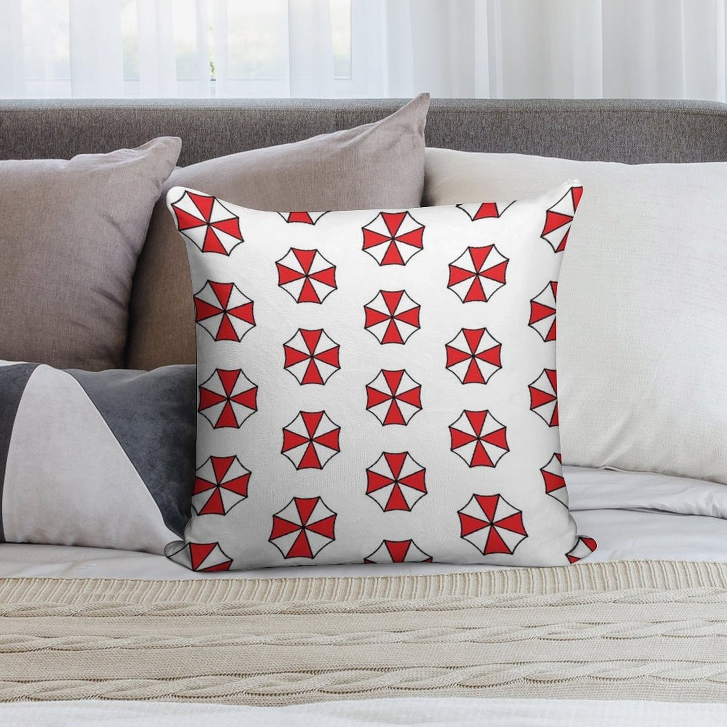 Resident Evil Inspired Umbrella Corporation Products Version 2 Soft Gift Ready Throw Pillow
