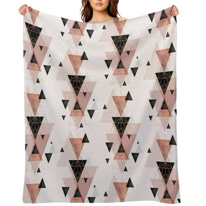 Geometric in Blush And Rose Gold Premium Throw Blanket