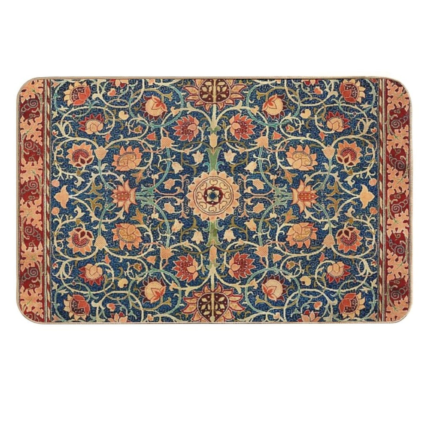 William Morris Floral Carpet Print  Dirt-Trapping Bath Mat