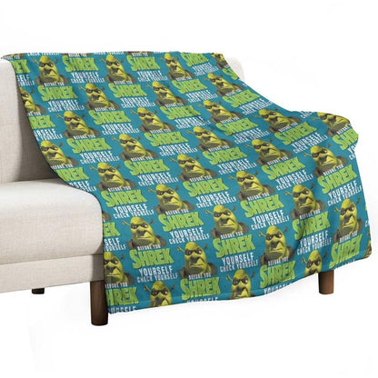 Sexy Shrek  Shrek Meme Face  Shrek Wazowski Lightweight Throw Blanket