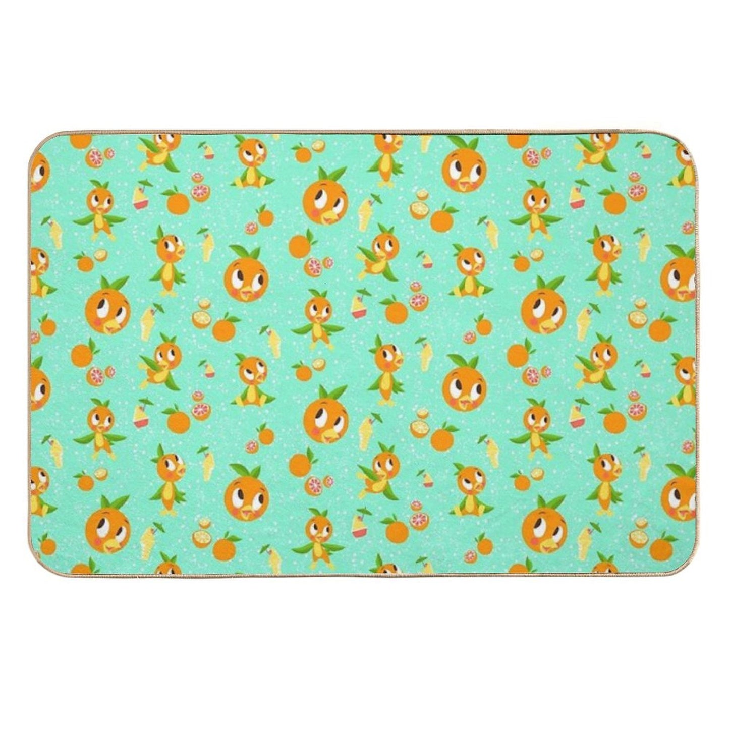 Orange Bird with Dole Whip  Repositionable Bath Mat