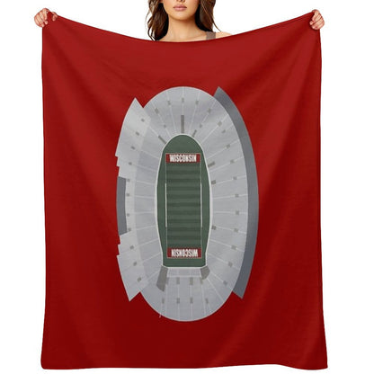 Camp Randall Stadium, University of Wisconsin, Badgers Football Comfort Throw Blanket