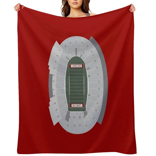 Camp Randall Stadium, University of Wisconsin, Badgers Football Comfort Throw Blanket