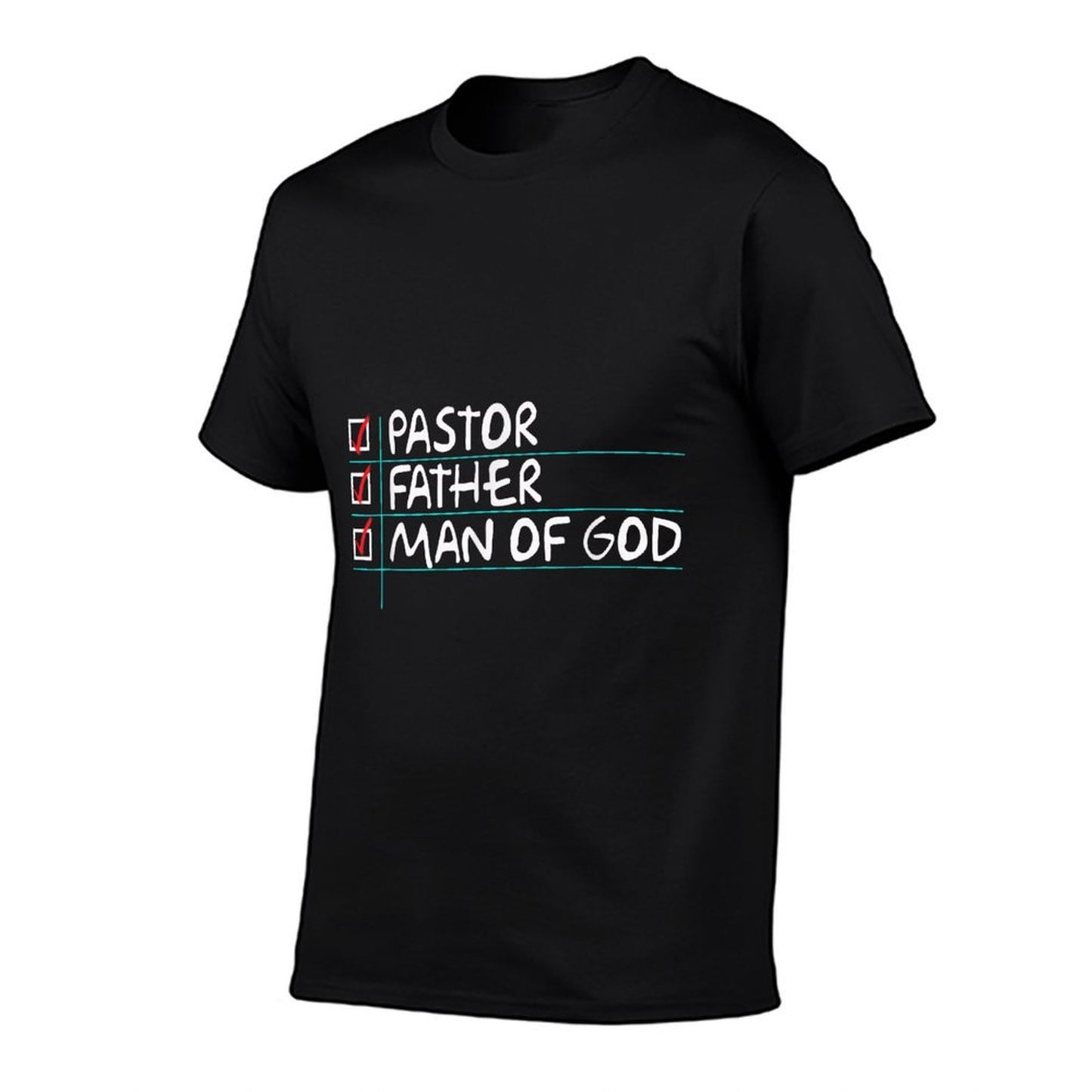 Fathers Day Gift From Church Pastor Dad Man of God  High-quality Stitching T-Shirt