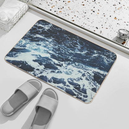 Dark Stormy Ocean Pattern  Slip-Resistant Bath Mat