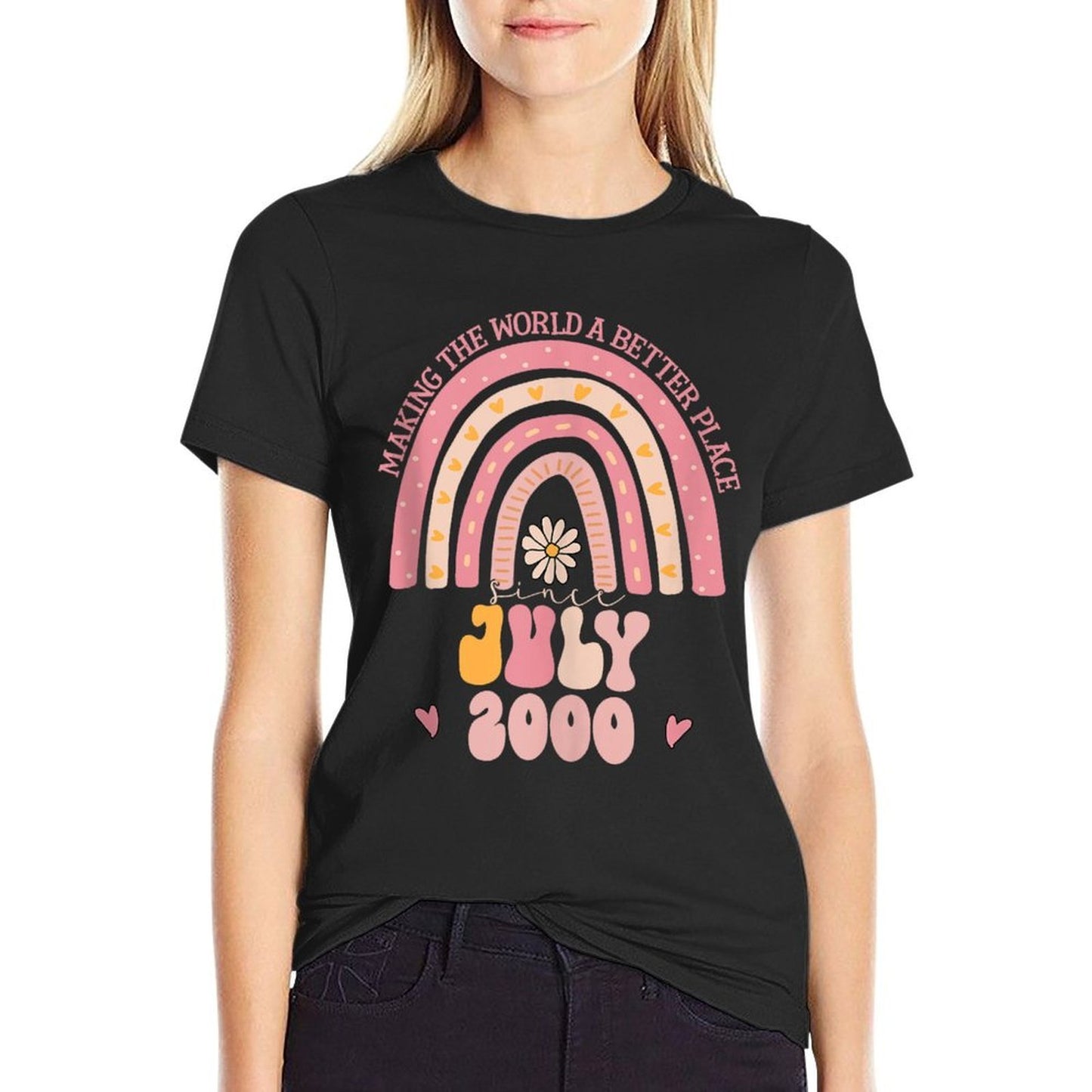Turning 25 Retro July 2000 25th Birthday for Women  Easy-care T-Shirt