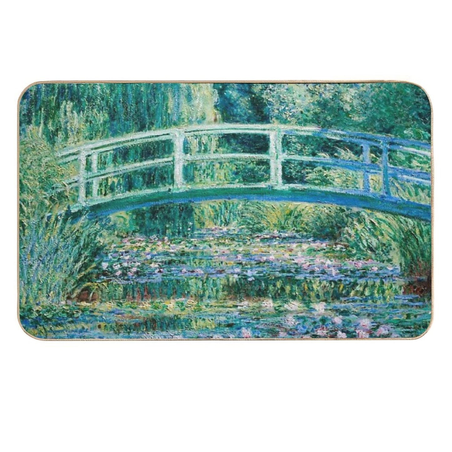 1899-Claude Monet-Water Lilies And Japanese Bridge  Slip-Resistant Bath Mat