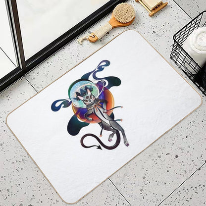 Ray, The King of Cats. Warlock by Day, Regal Magic Feline Cat by Night.  Absorbent Bath Mat