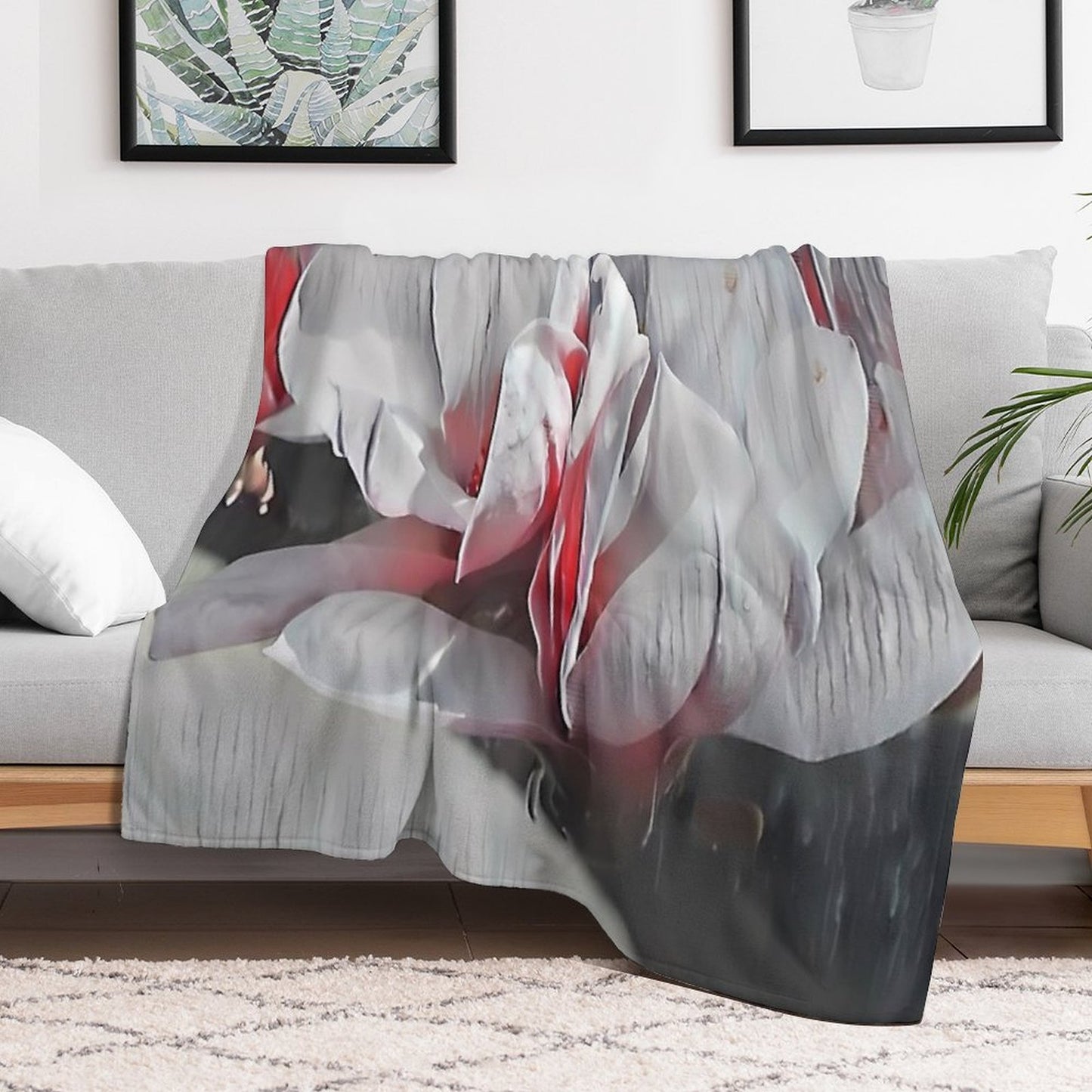 5 Ways Striking Red & White Lotus Bloom Elevates Your Floral Style Easy Care Throw Blanket
