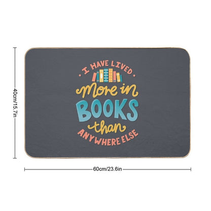 Live In Books - Bookish Quote  Eco-Friendly Bath Mat