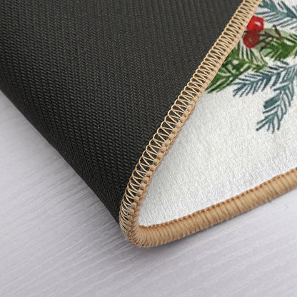 Merry And Bright Holiday Wreath  Versatile Bath Mat
