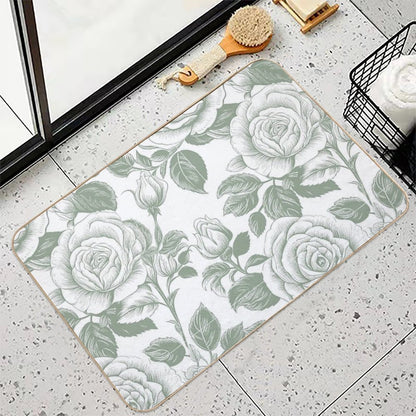 Floral Seamless Pattern Flowers  Rapid-Drying Bath Mat