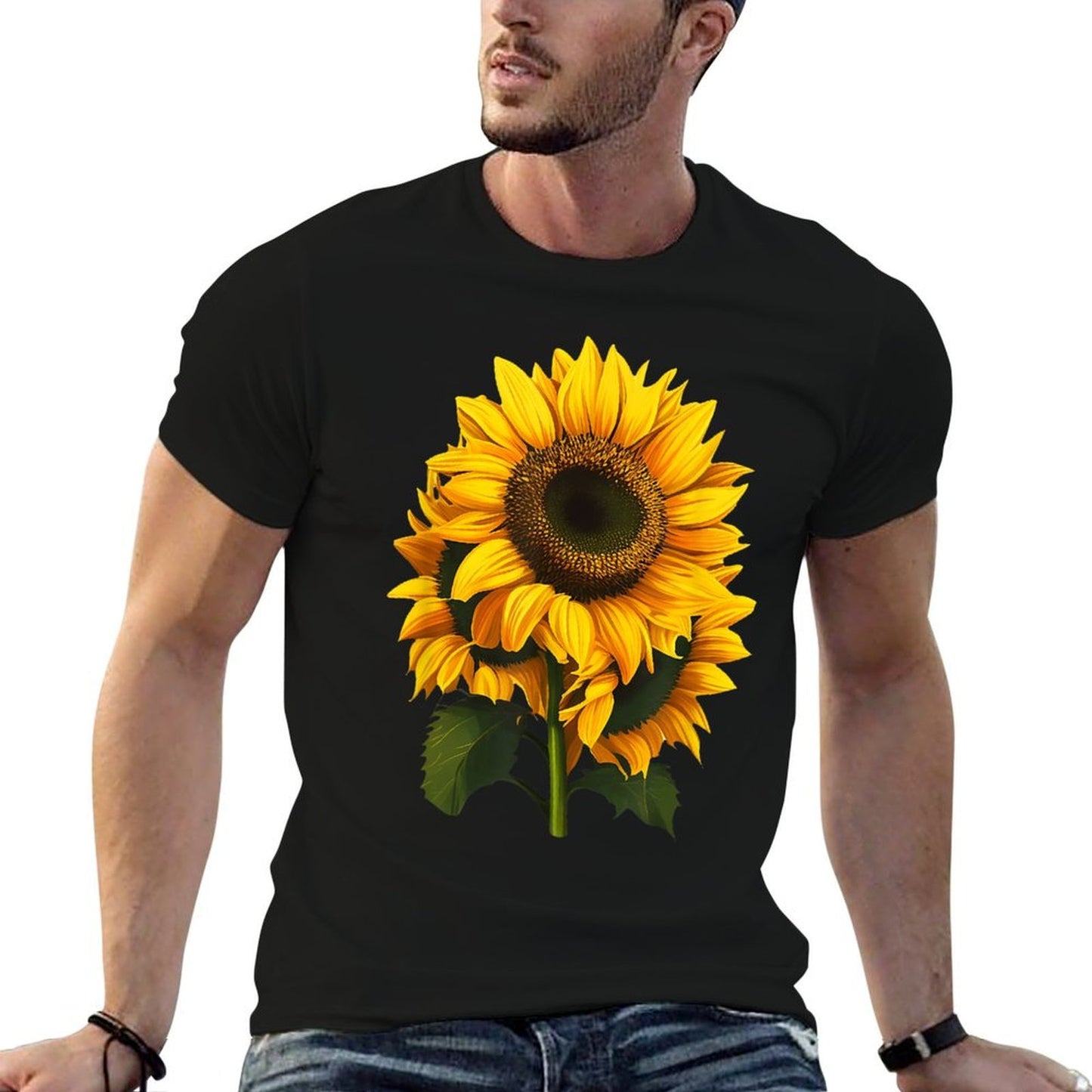 Yellow Sunflower Floral Watercolor Positivity  Eco-friendly Material T-Shirt