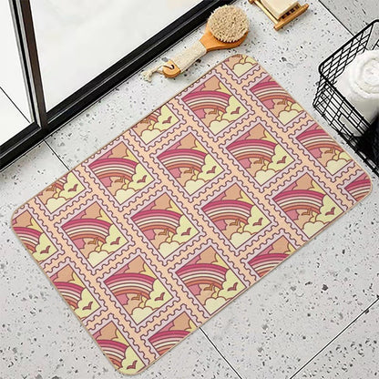 Lesbian Pride Stamp  Repositionable Bath Mat