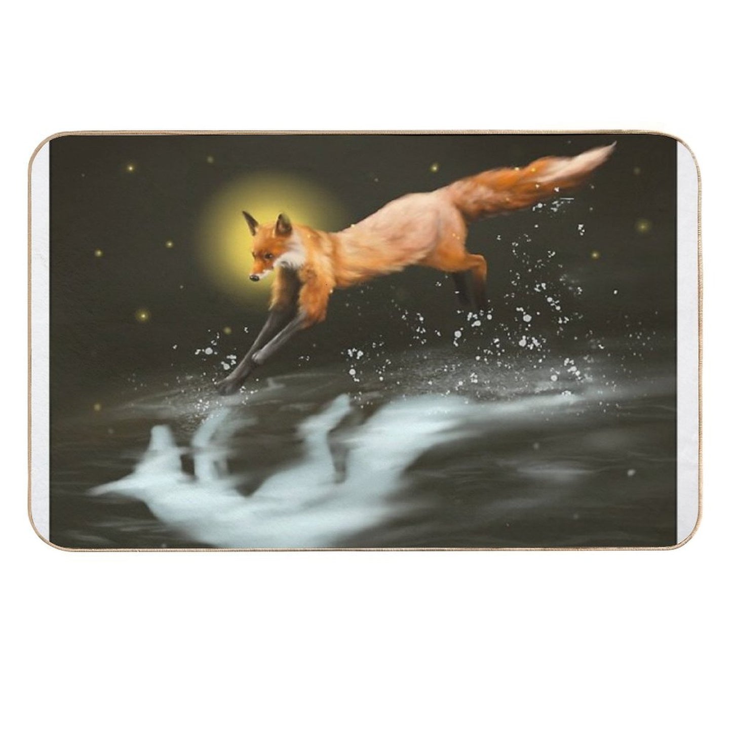 Fox Walks on Water  Long-Lasting Bath Mat